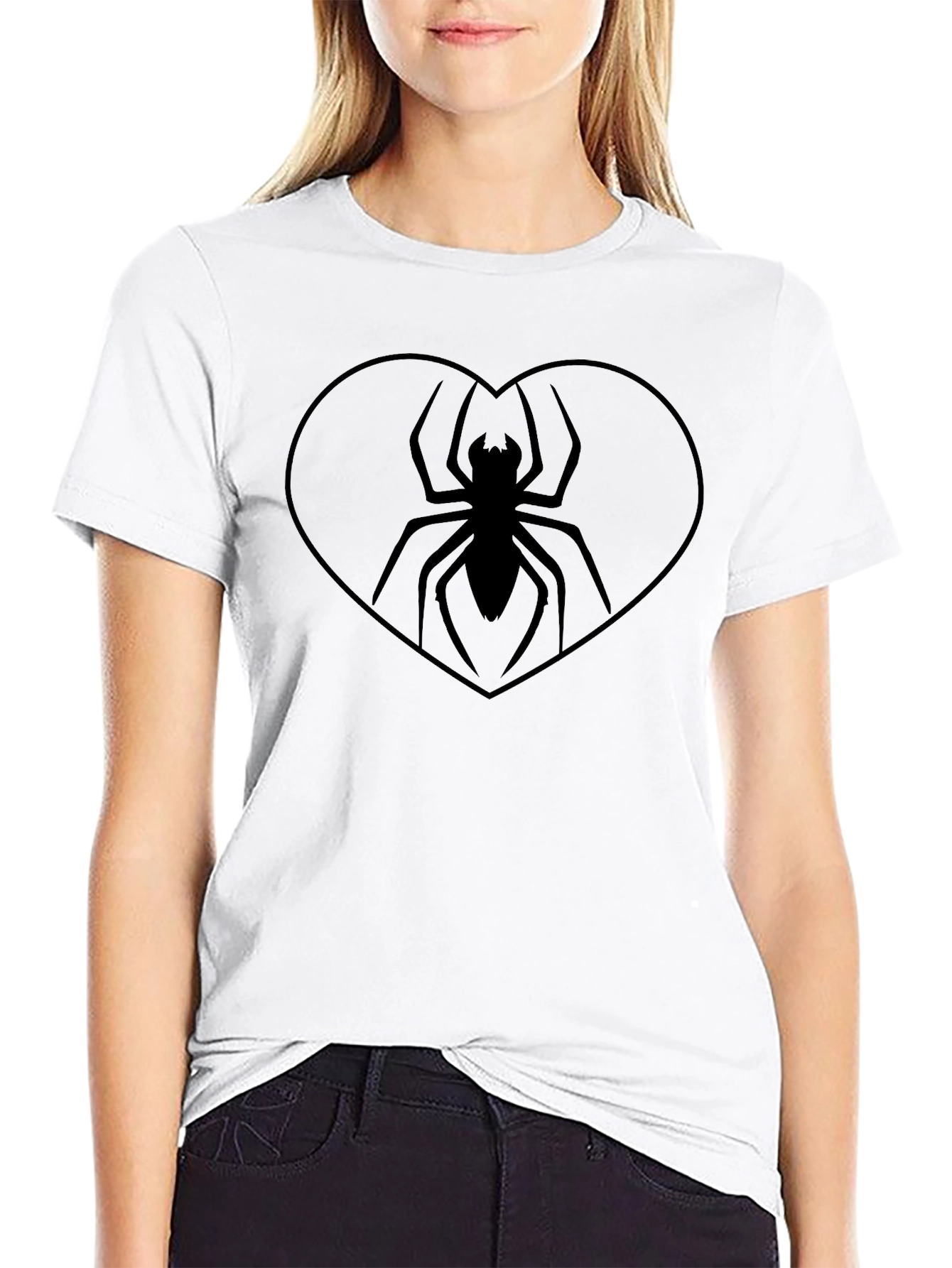 Spider Heart Graphic Tee - Mens Black T-Shirt