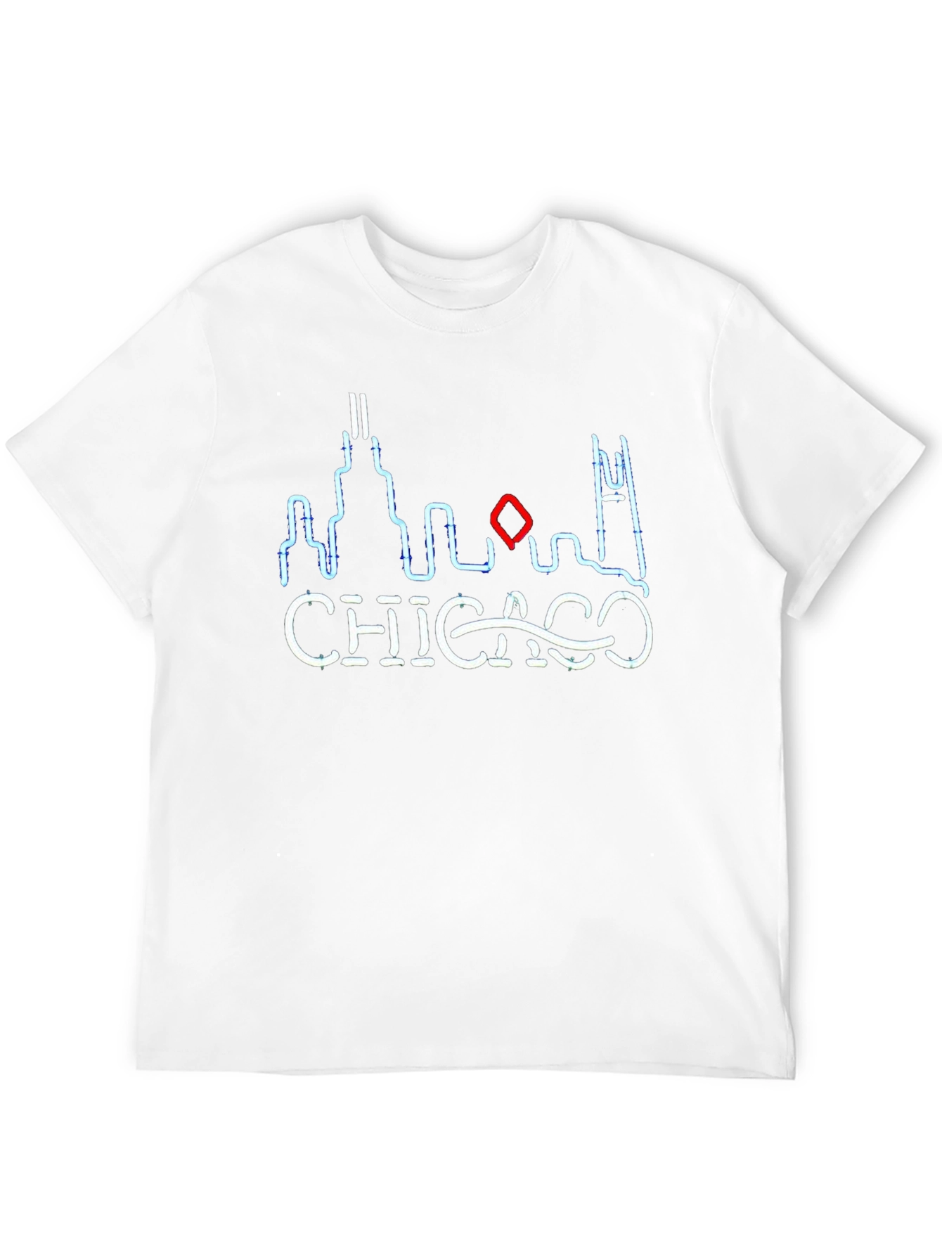 Chicago Skyline Neon Graphic Tee - Black