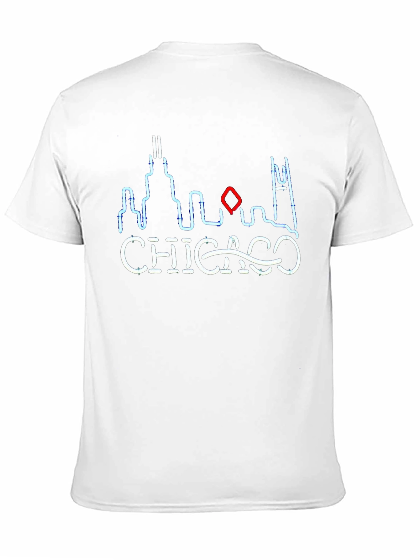 Chicago Skyline Neon Graphic Tee - Black