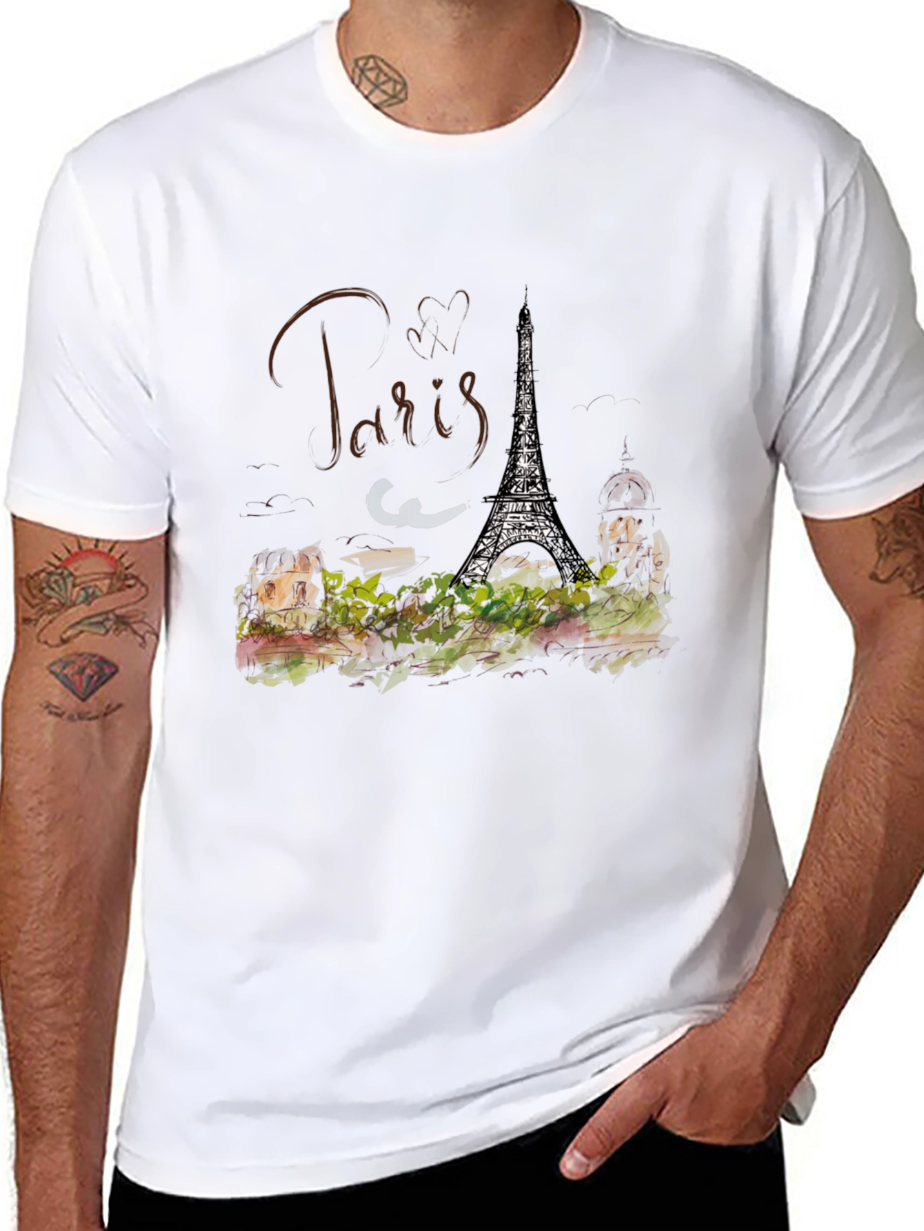 Paris Eiffel Tower Graphic Tee - Trendy Design