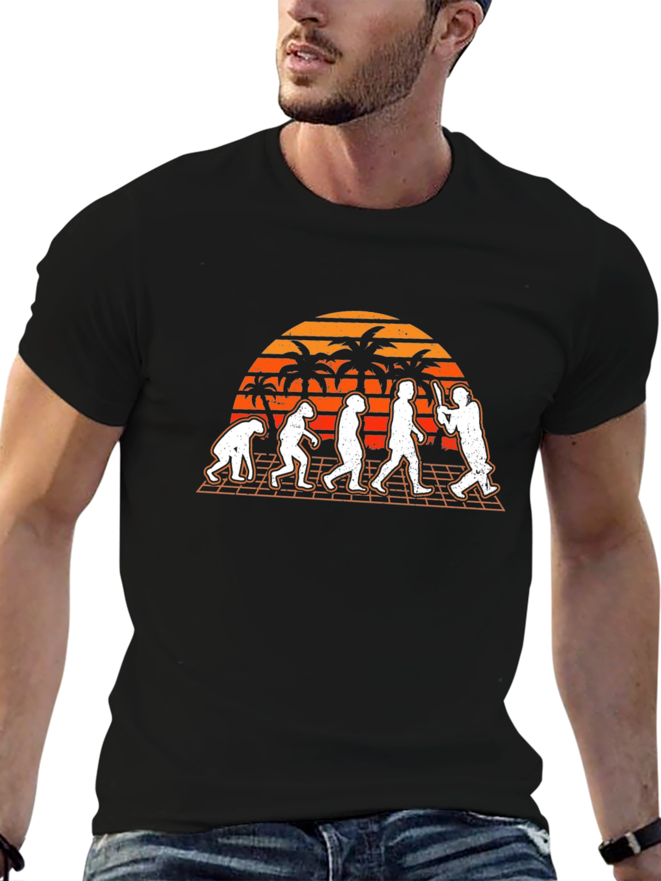 Evolution of Cricket Black T-Shirt