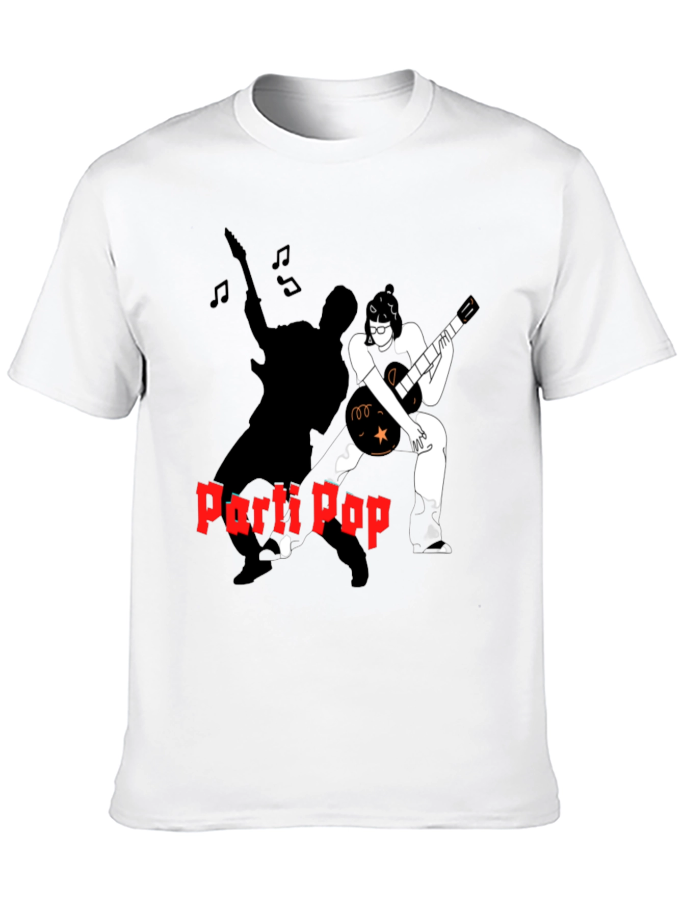 Parti Pop Graphic Tee - Black Cotton T-Shirt