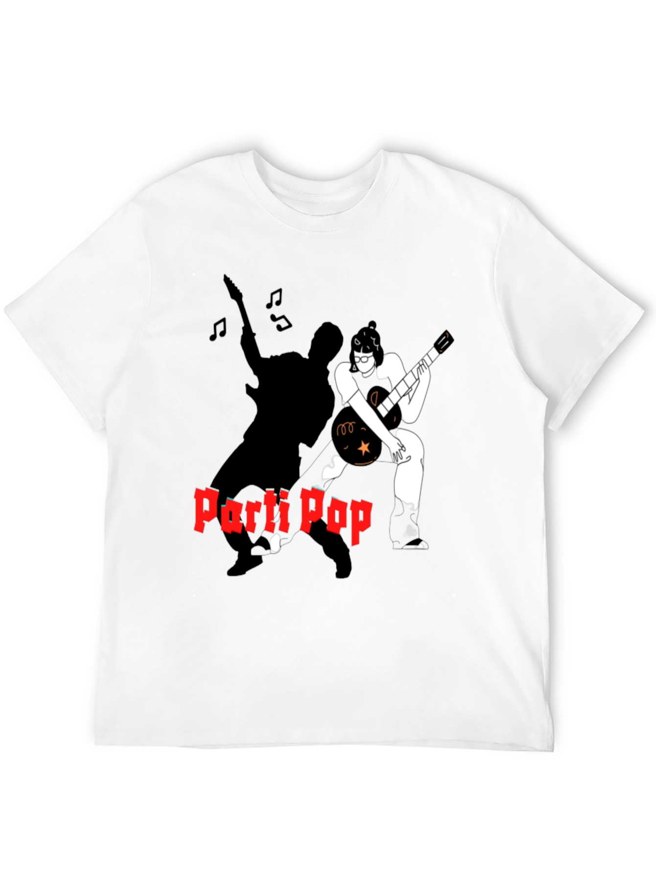 Parti Pop Graphic Tee - Black Cotton T-Shirt