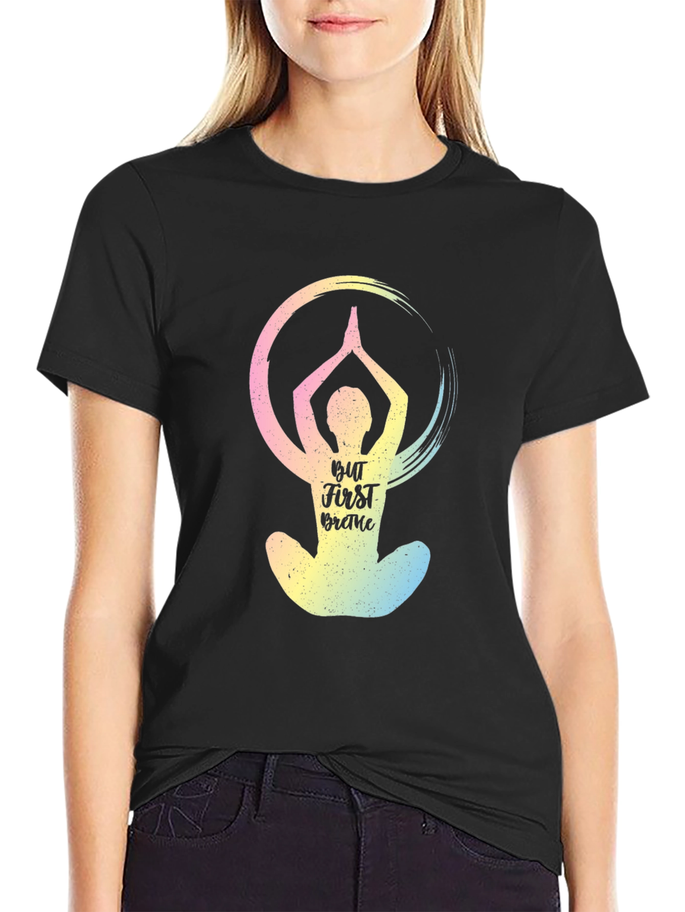 Yoga T-Shirt - But First Breathe Tee