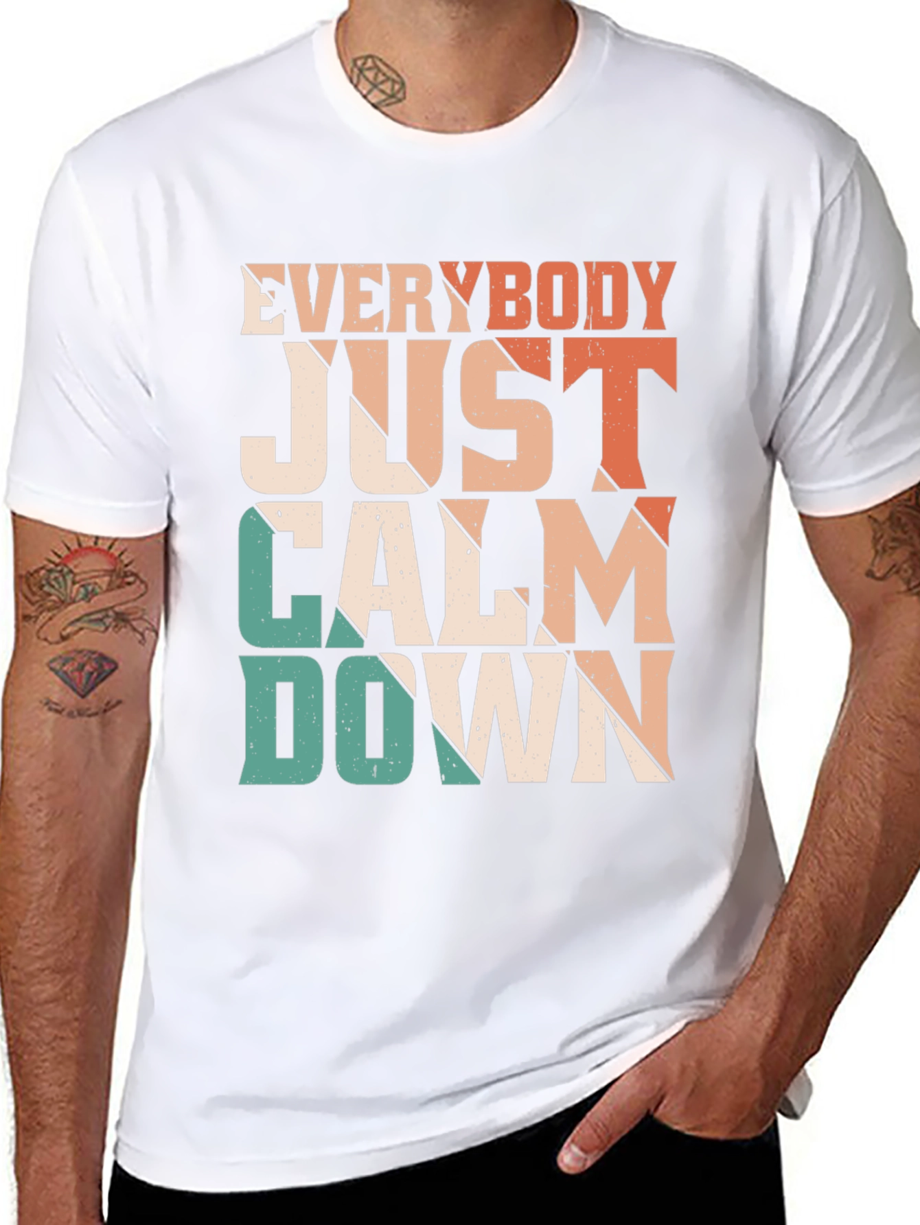 Everybody Just Calm Down Retro Graphic Tee