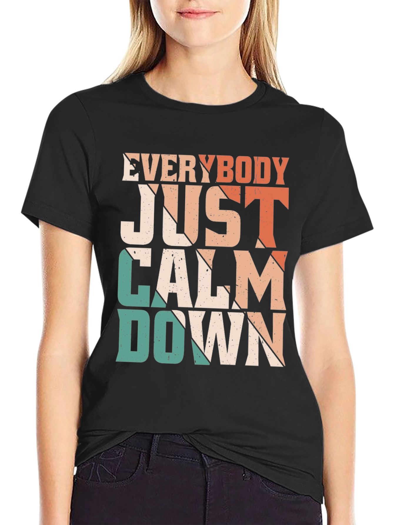 Everybody Just Calm Down Retro Graphic Tee