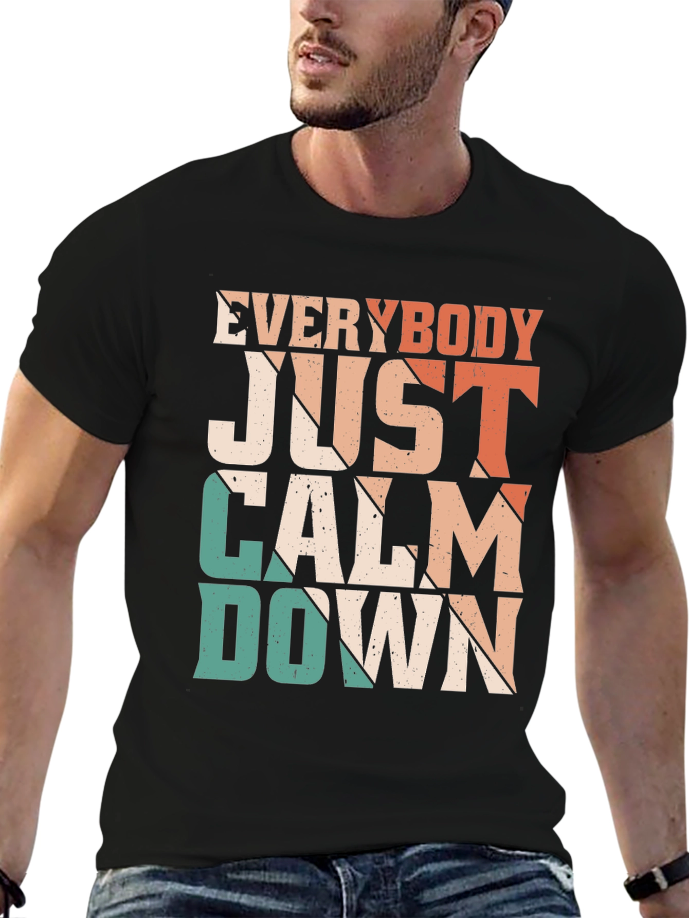 Everybody Just Calm Down Retro Graphic Tee