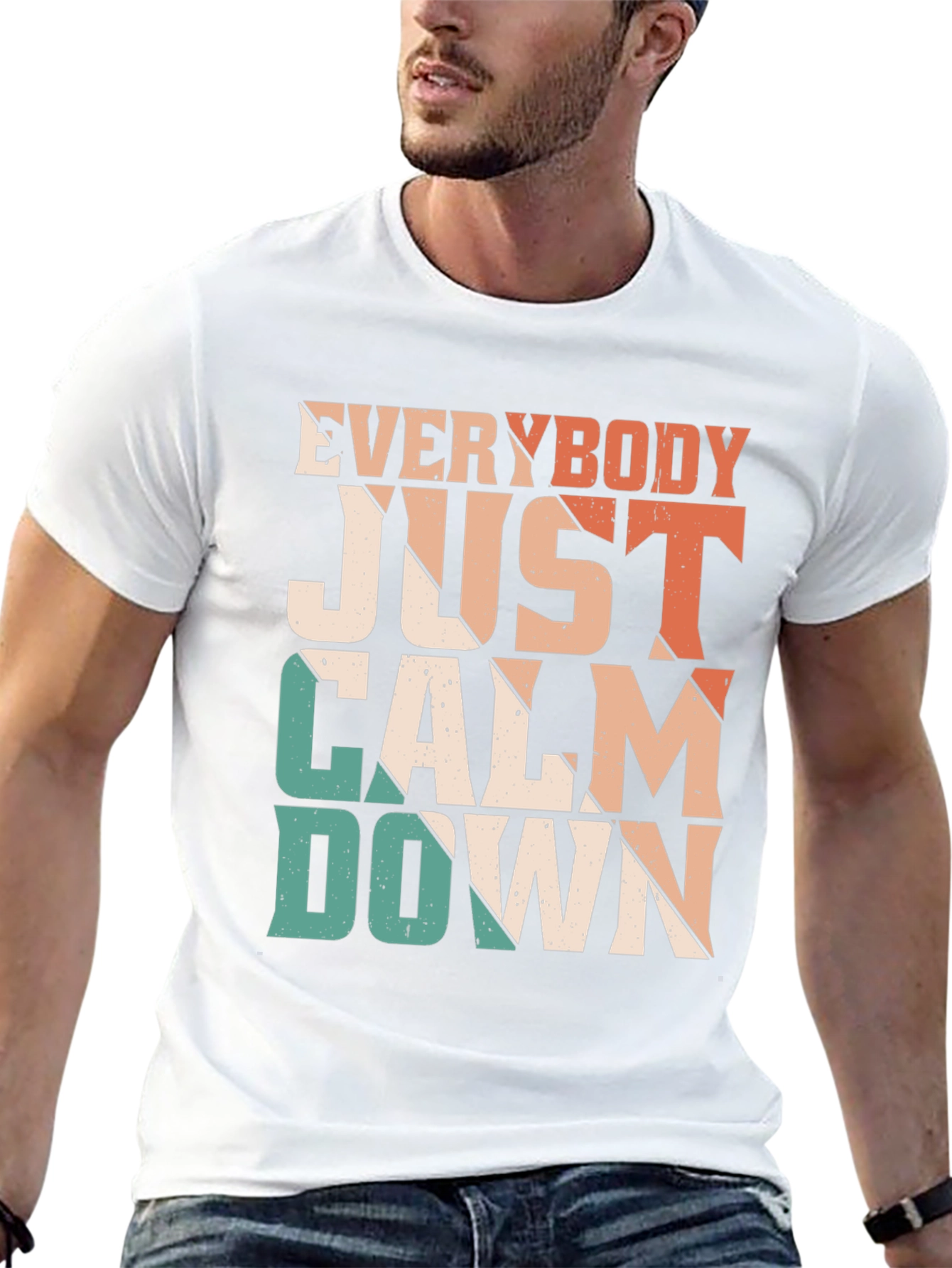 Everybody Just Calm Down Retro Graphic Tee