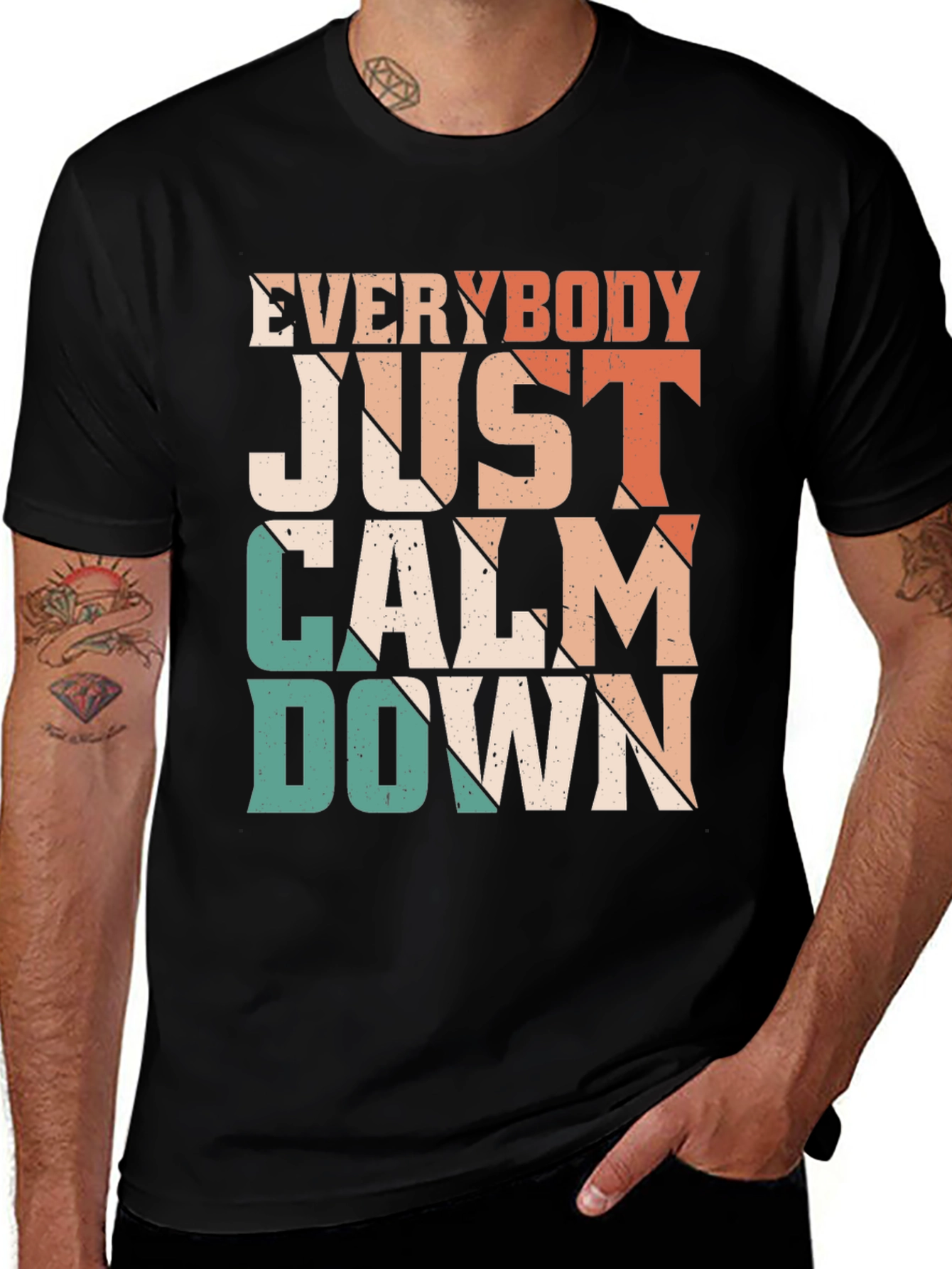 Everybody Just Calm Down Retro Graphic Tee