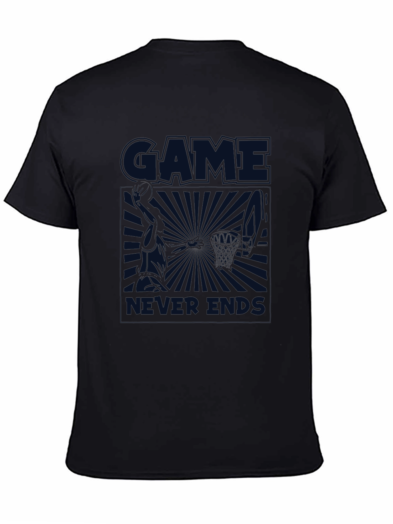 Game Never Ends Black Graphic Tee