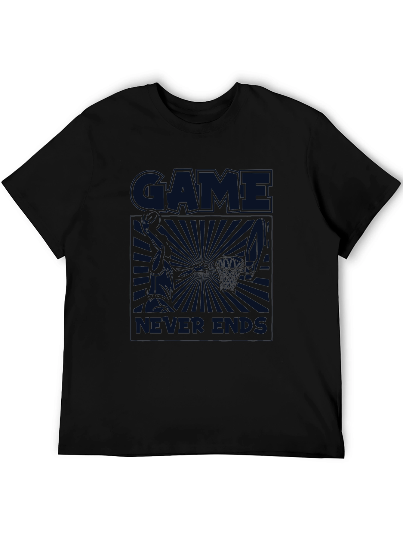 Game Never Ends Black Graphic Tee