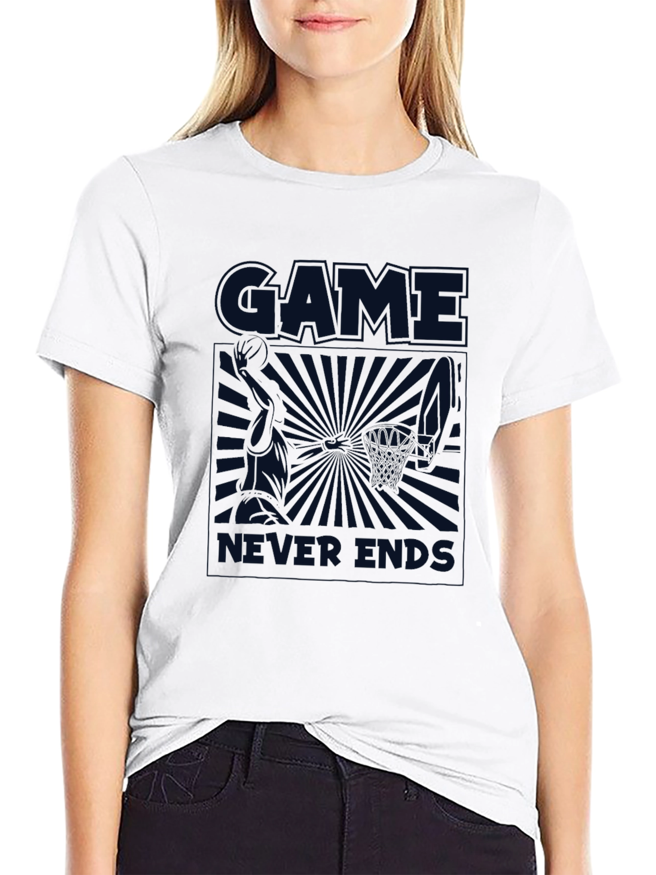 Game Never Ends Black Graphic Tee
