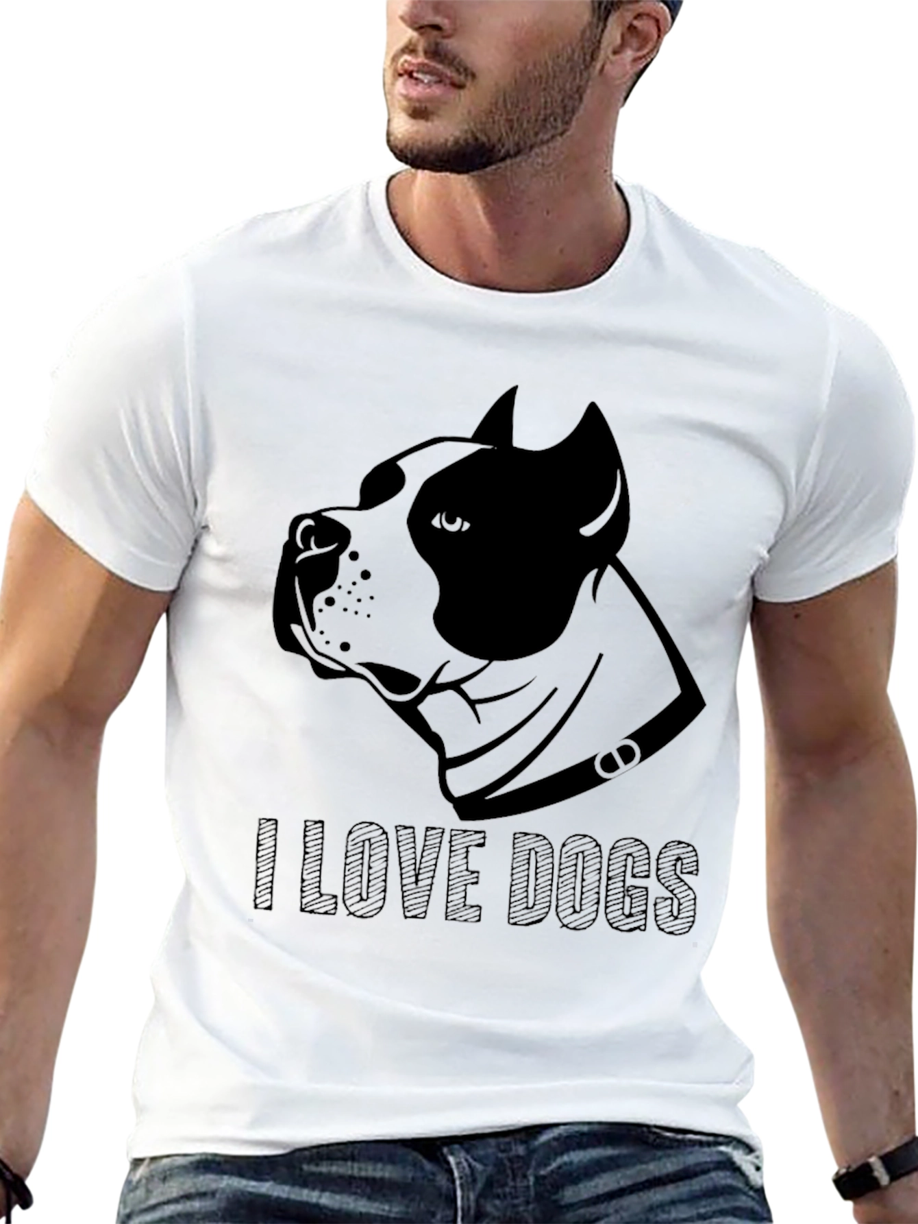 I Love Dogs Graphic Tee - Black