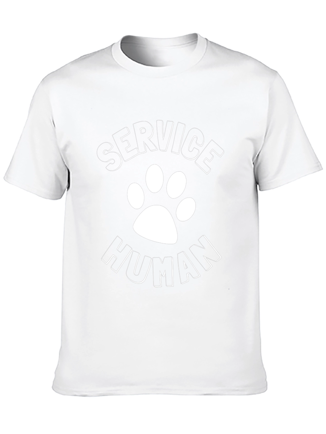 Service Human Black T-Shirt with Paw Print Design