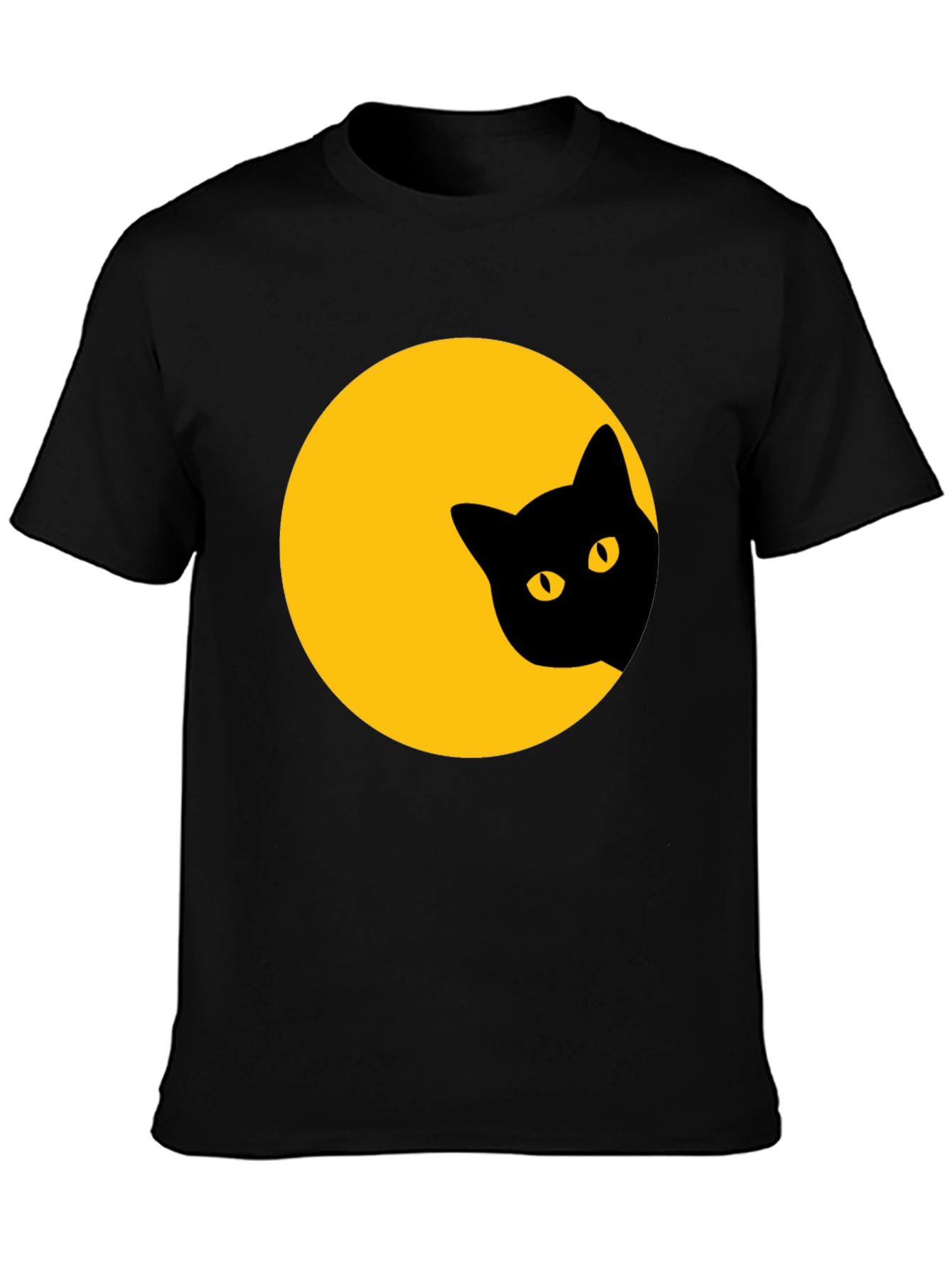 Black Cat Peek-a-Boo Graphic T-Shirt