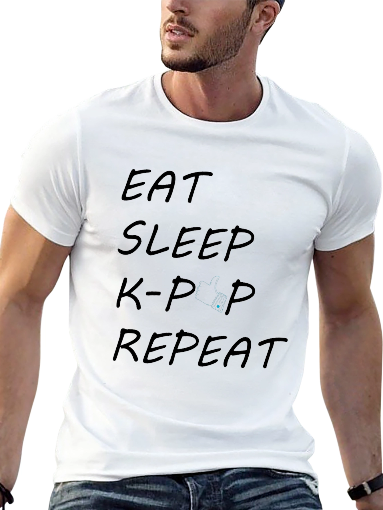 Eat Sleep K-Pop Repeat T-Shirt - Black Cotton Tee