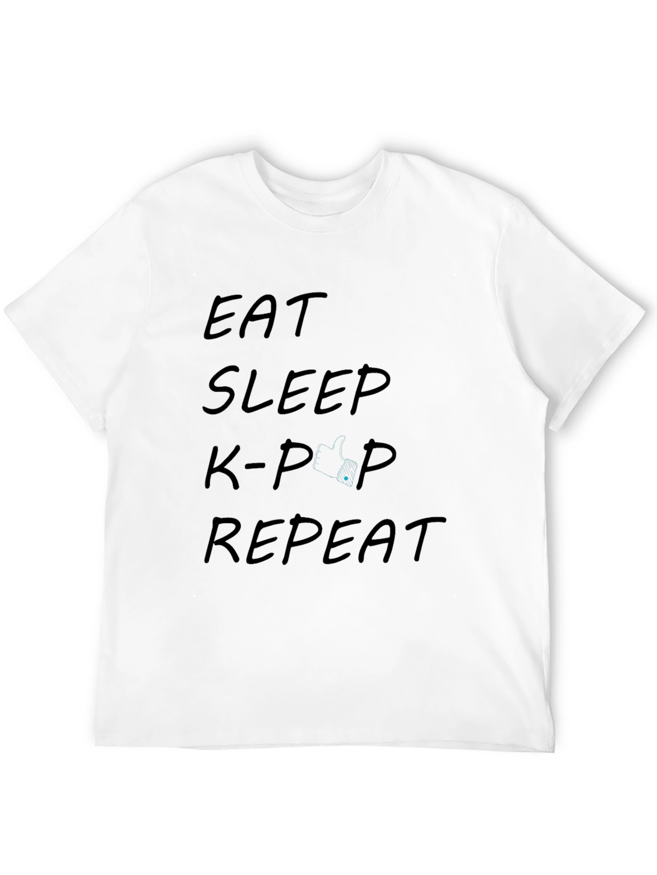 Eat Sleep K-Pop Repeat T-Shirt - Black Cotton Tee