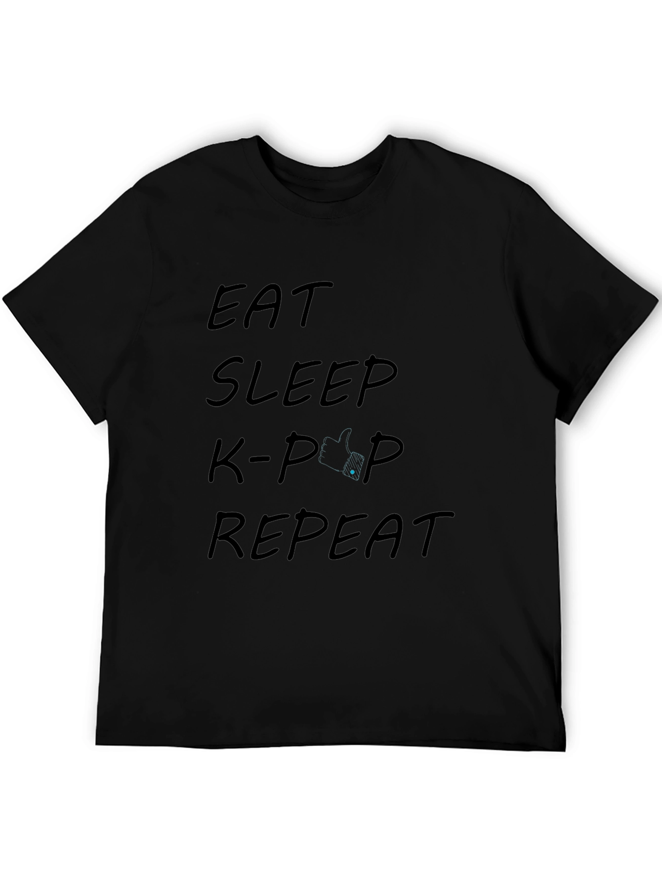 Eat Sleep K-Pop Repeat T-Shirt - Black Cotton Tee