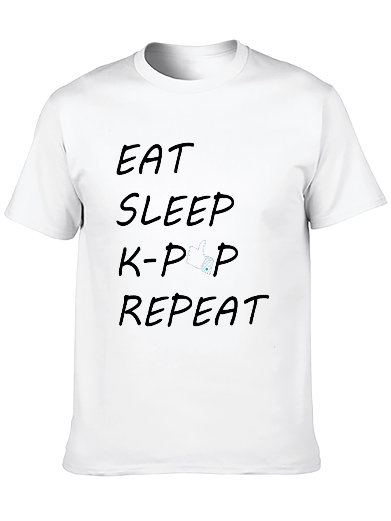 Eat Sleep K-Pop Repeat T-Shirt - Black Cotton Tee