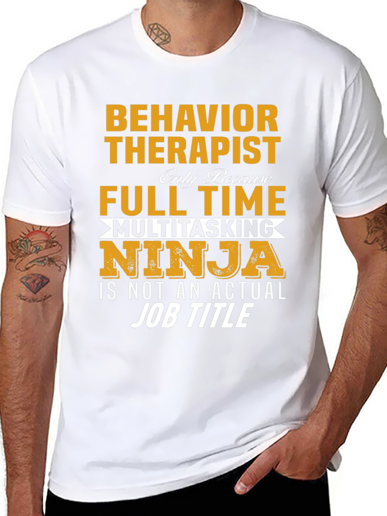Behavior Therapist Full Time Ninja Graphic T-Shirt