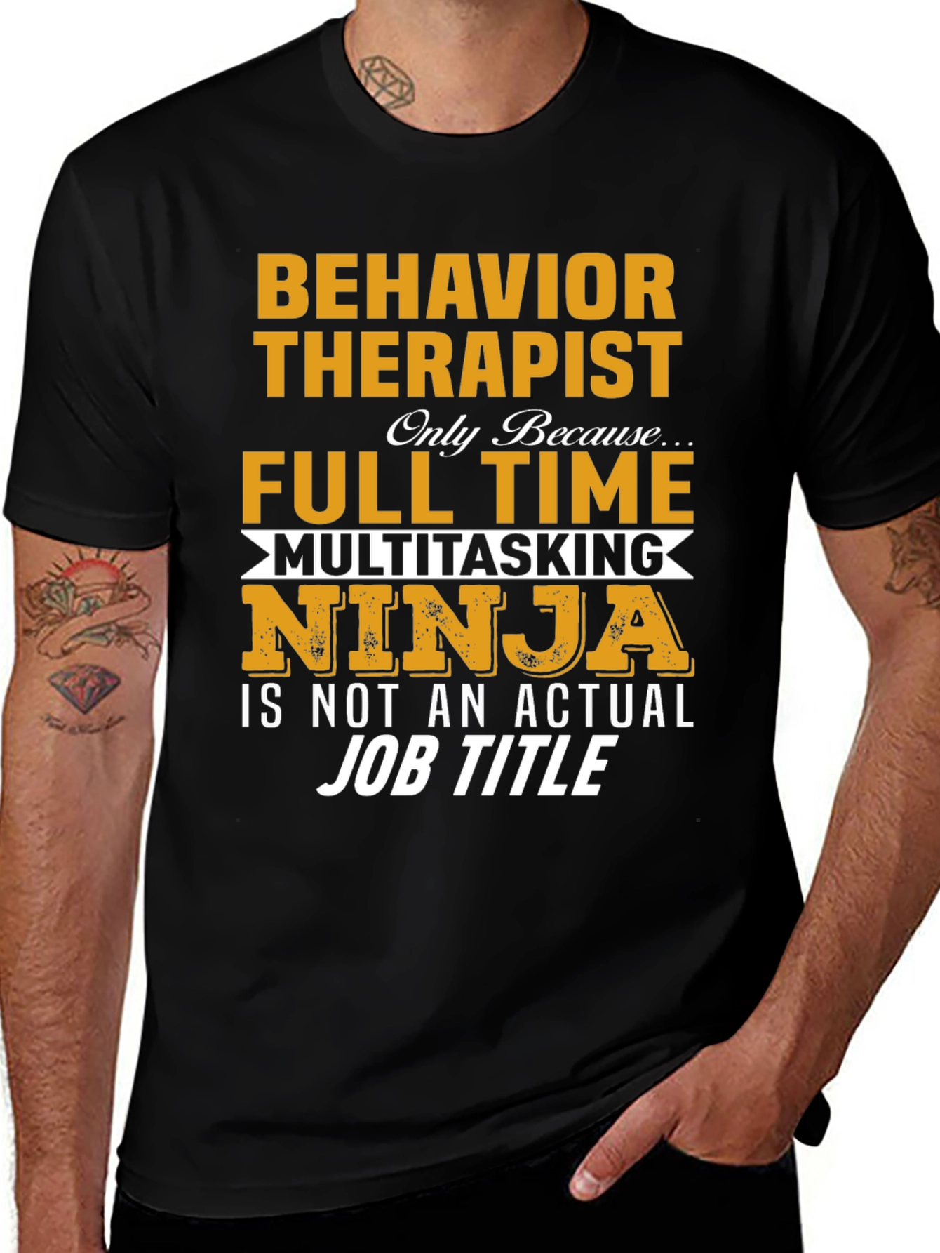 Behavior Therapist Full Time Ninja Graphic T-Shirt