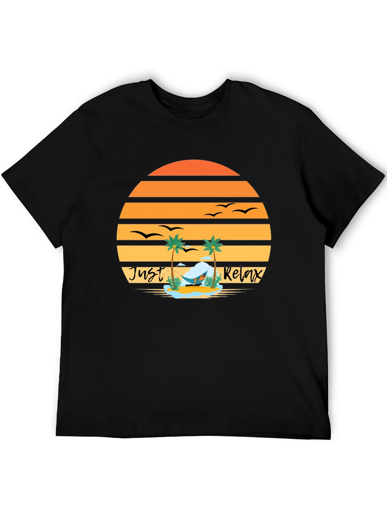 Just Relax T-Shirt - Tropical Beach Sunset Design