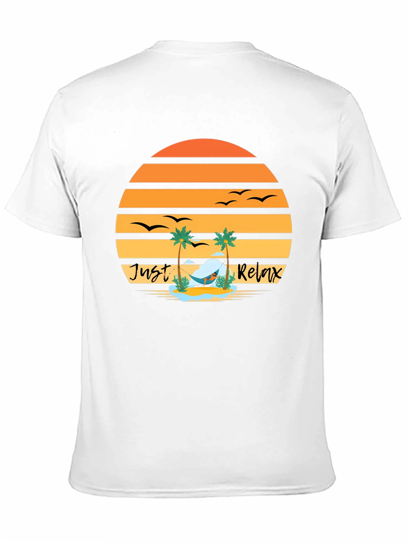 Just Relax T-Shirt - Tropical Beach Sunset Design