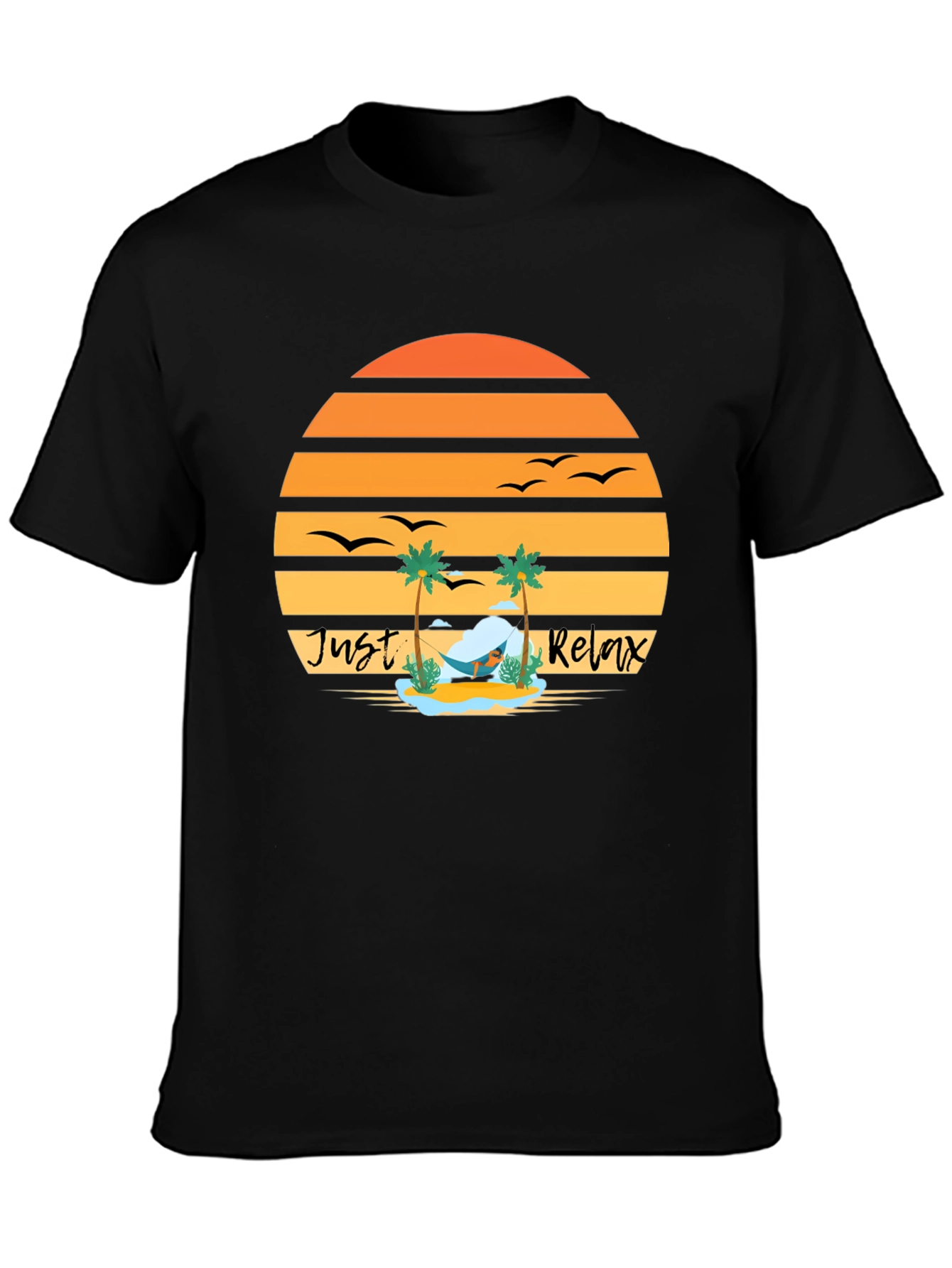 Just Relax T-Shirt - Tropical Beach Sunset Design