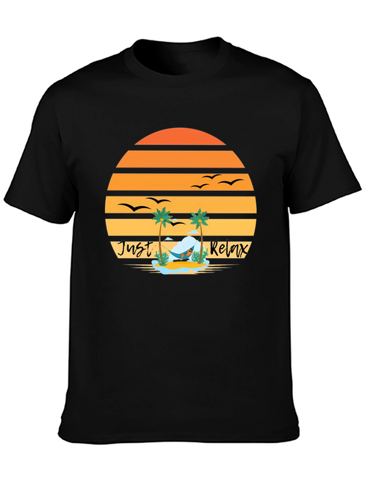 Just Relax T-Shirt - Tropical Beach Sunset Design