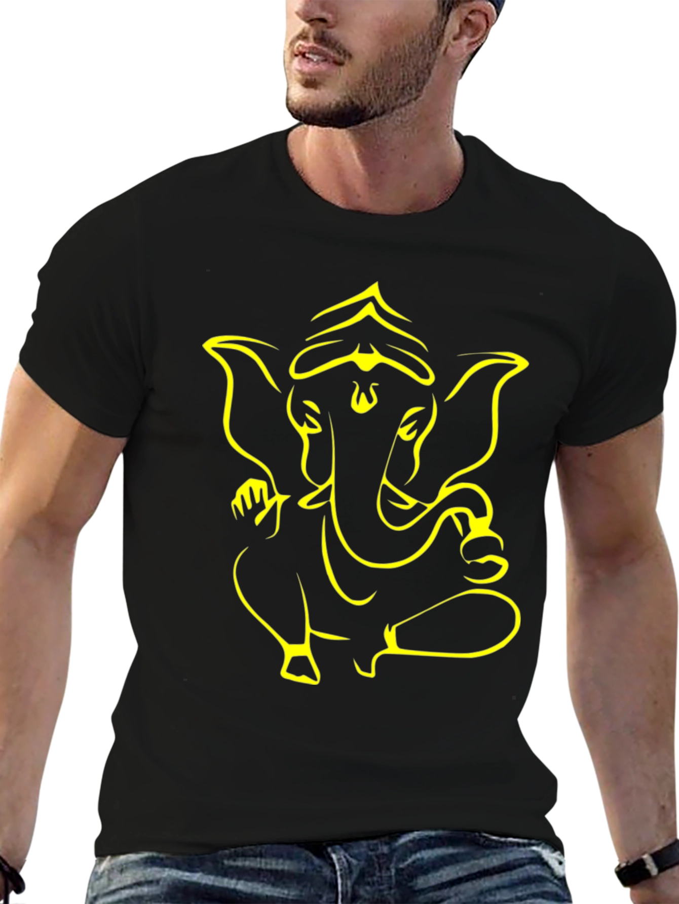 Ganesha Graphic Tee - Black Cotton Blend