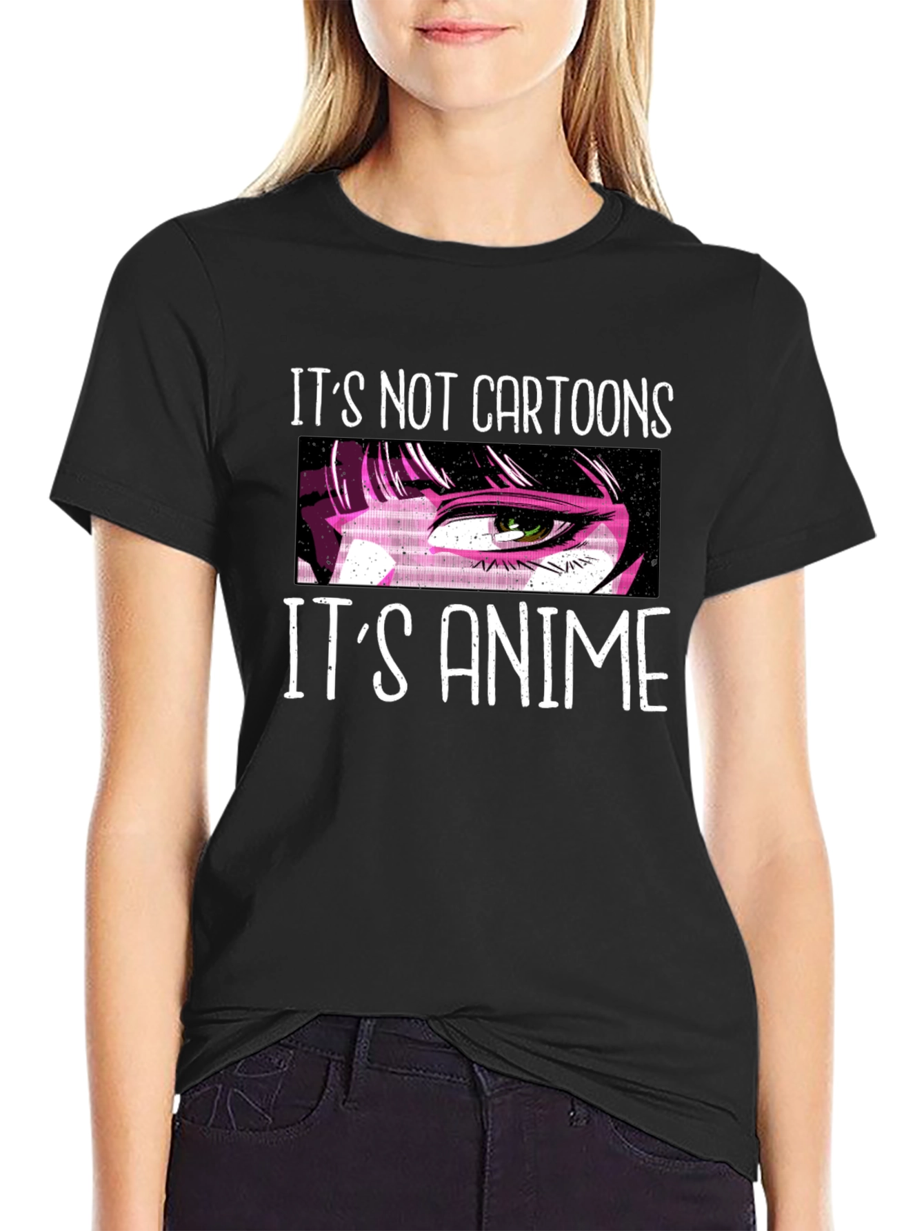 Its Not Cartoons Its Anime Black T-Shirt