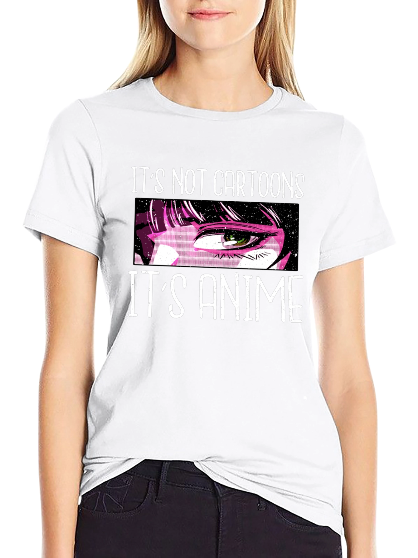 Its Not Cartoons Its Anime Black T-Shirt