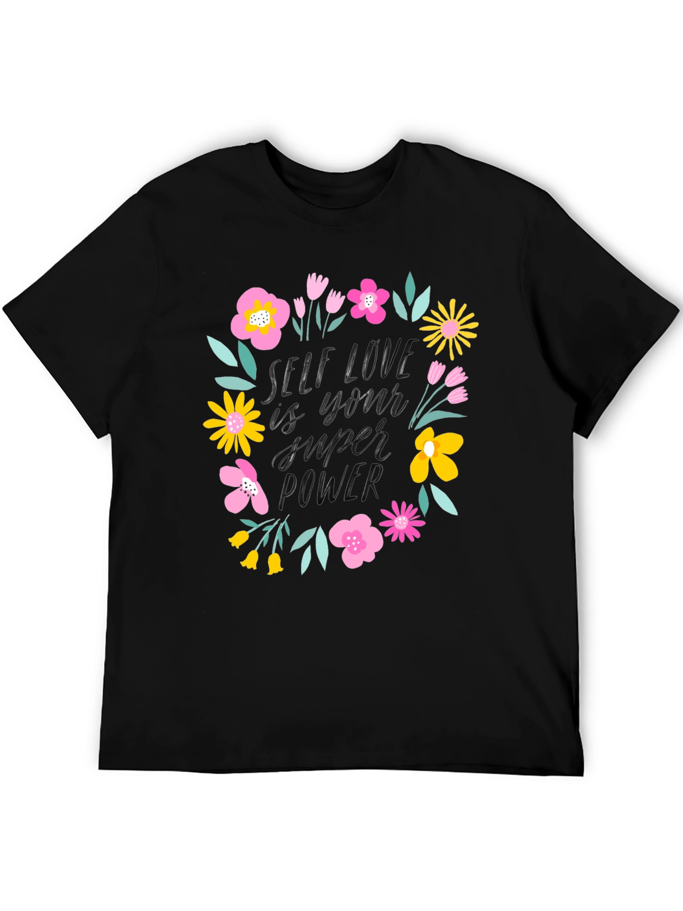 Self Love Super Power Graphic Tee - Black