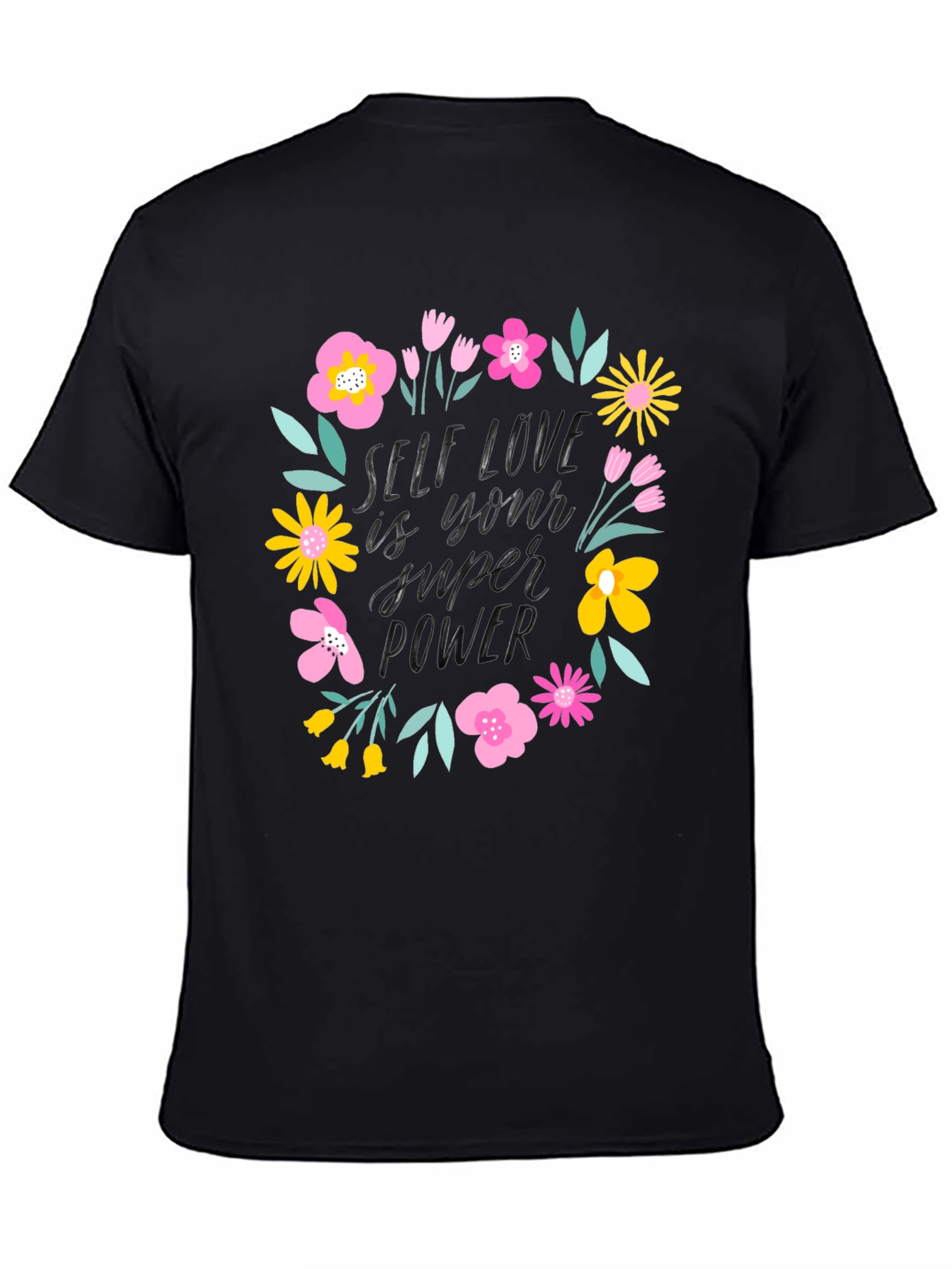 Self Love Super Power Graphic Tee - Black