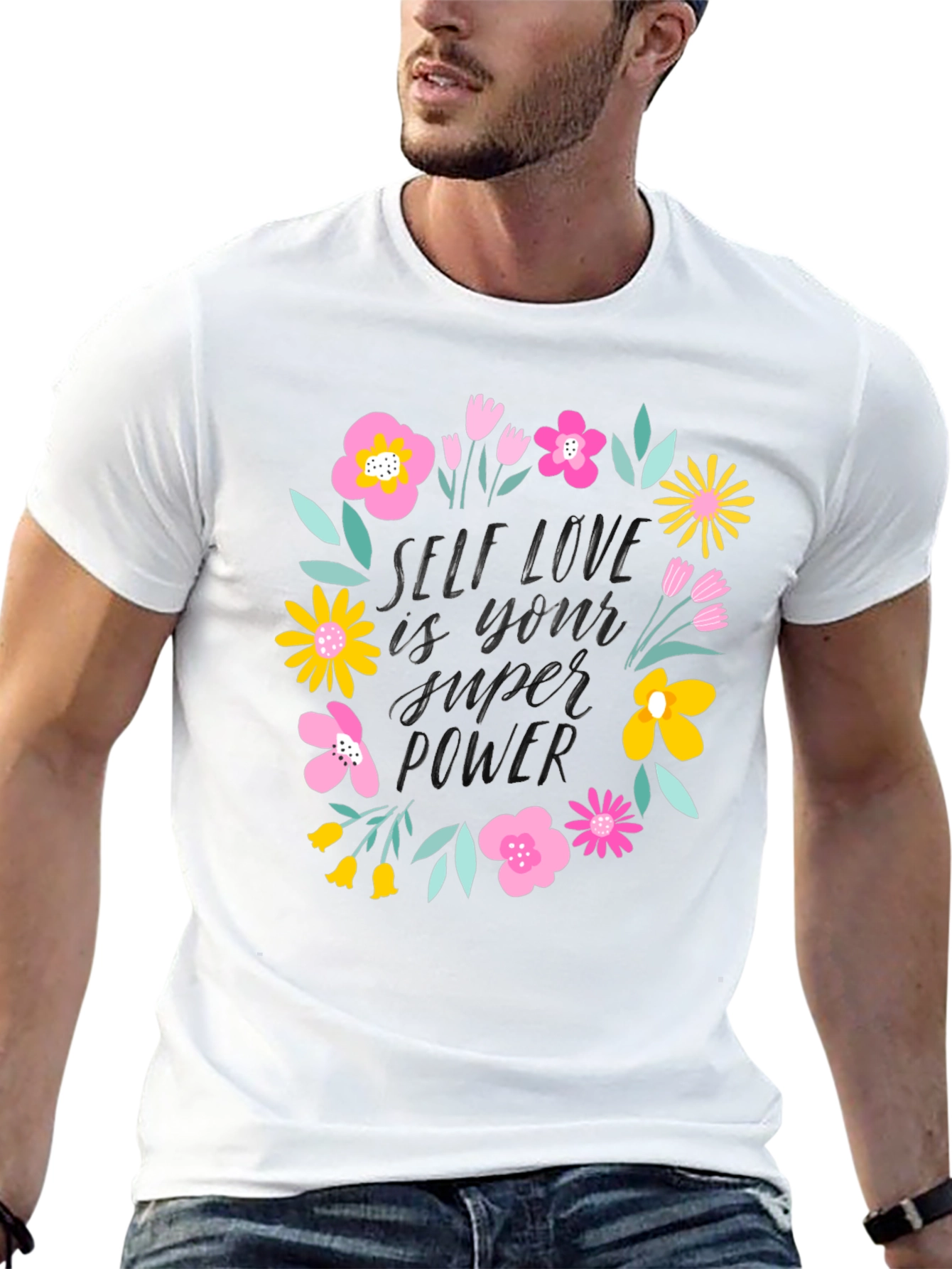 Self Love Super Power Graphic Tee - Black