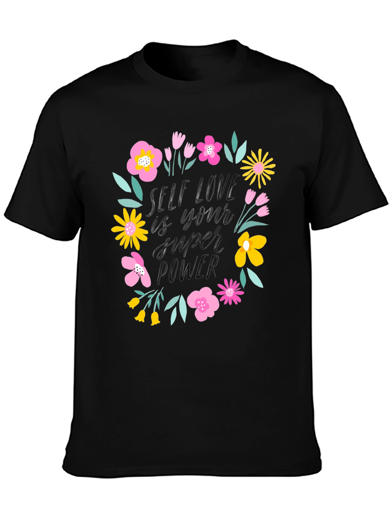 Self Love Super Power Graphic Tee - Black
