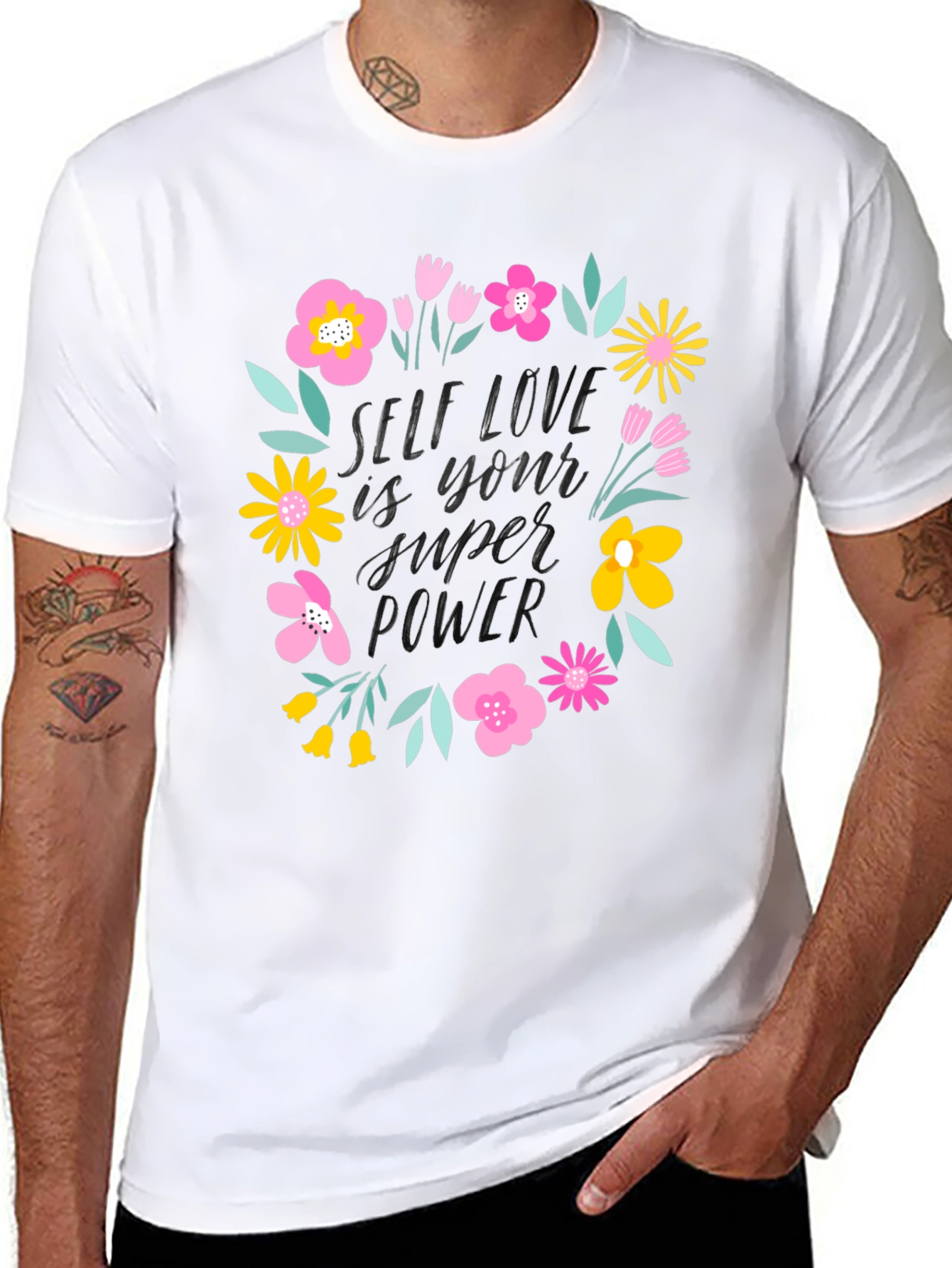 Self Love Super Power Graphic Tee - Black