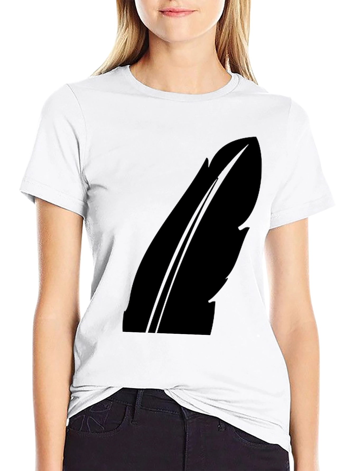Feather Silhouette Black T-Shirt