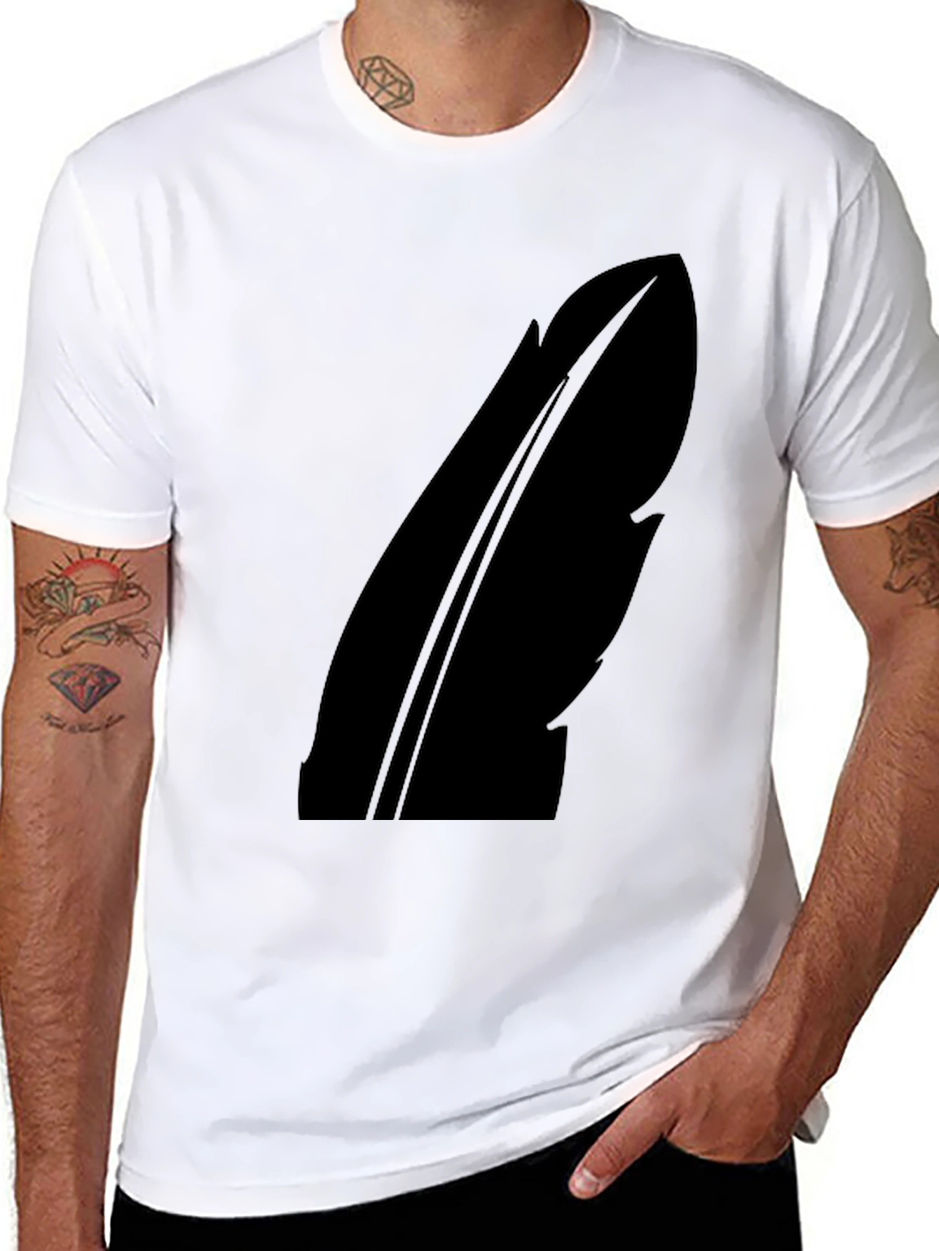 Feather Silhouette Black T-Shirt