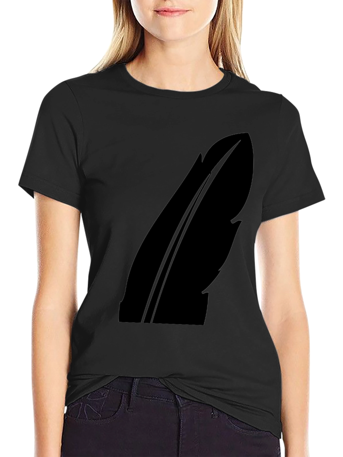 Feather Silhouette Black T-Shirt