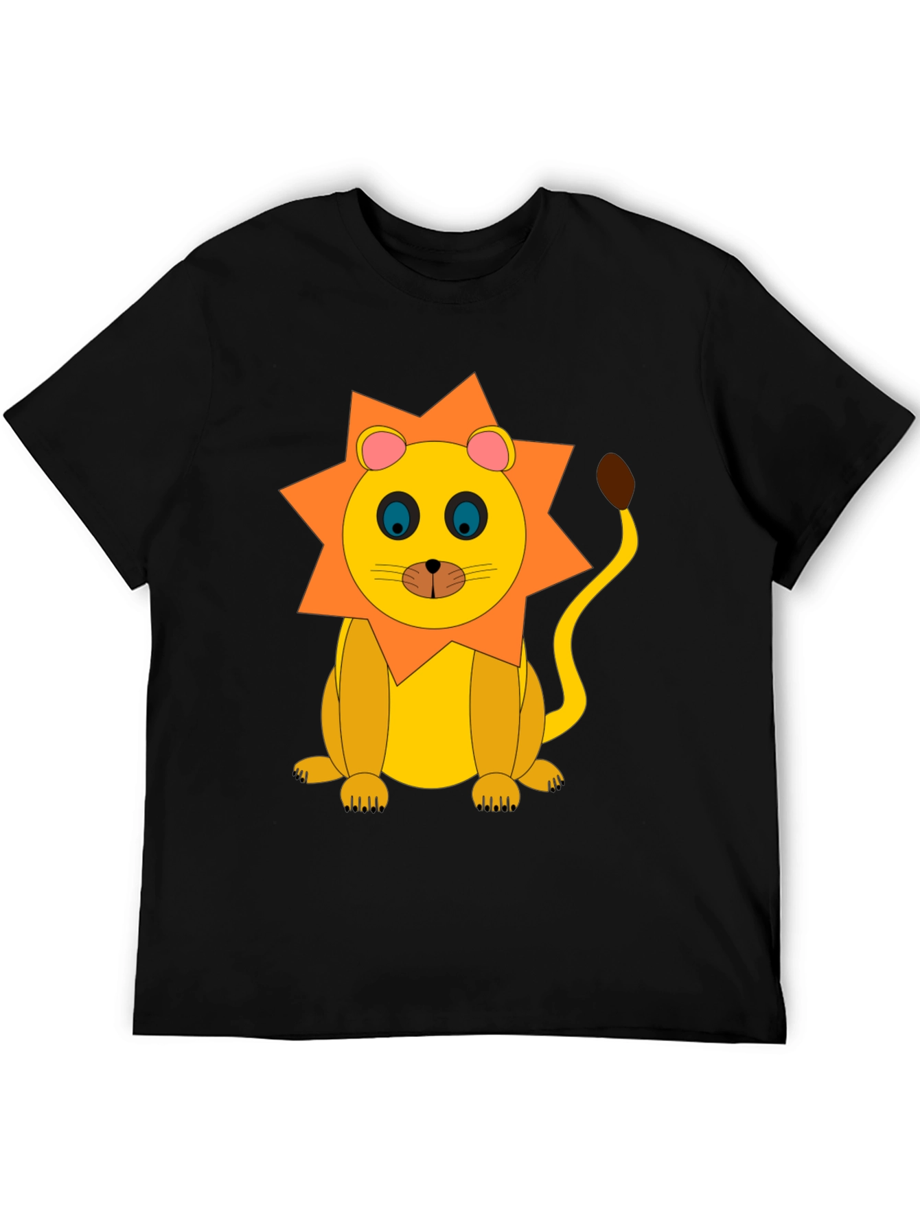 Lion Graphic Tee - Black Cotton T-Shirt