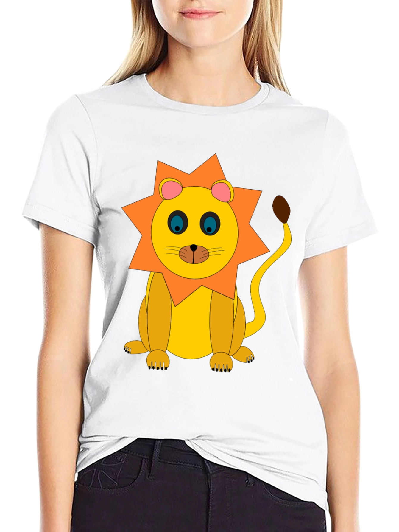 Lion Graphic Tee - Black Cotton T-Shirt