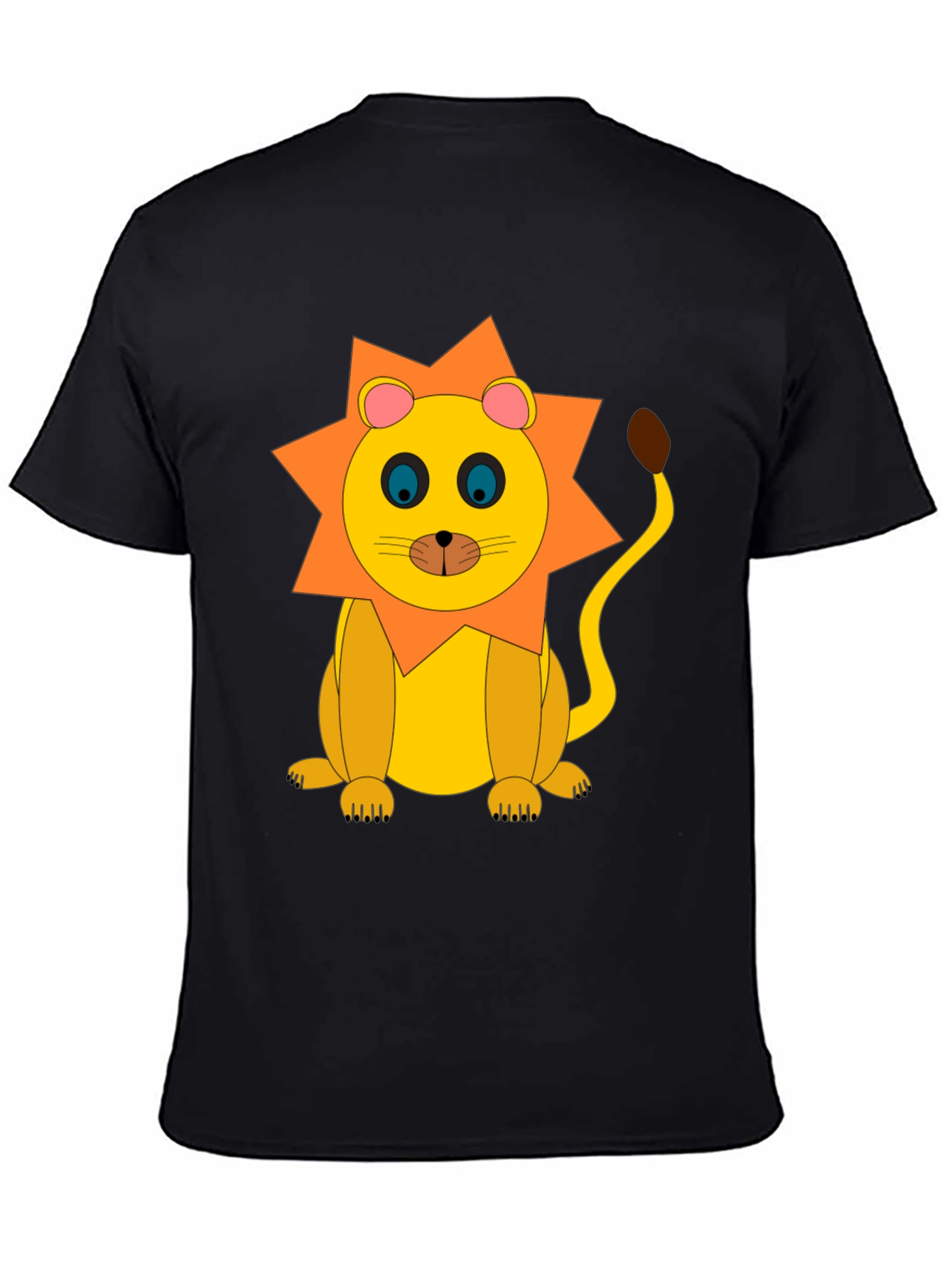 Lion Graphic Tee - Black Cotton T-Shirt