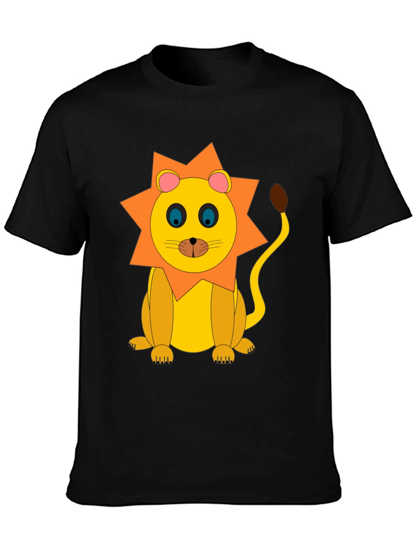 Lion Graphic Tee - Black Cotton T-Shirt