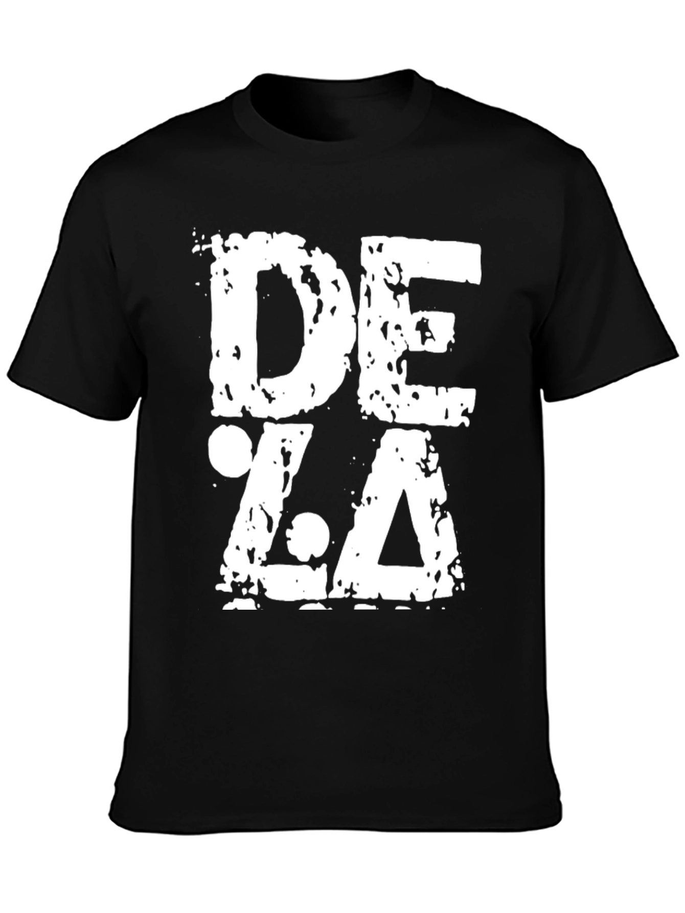 Grunge DEZA Graphic Print Black T-Shirt