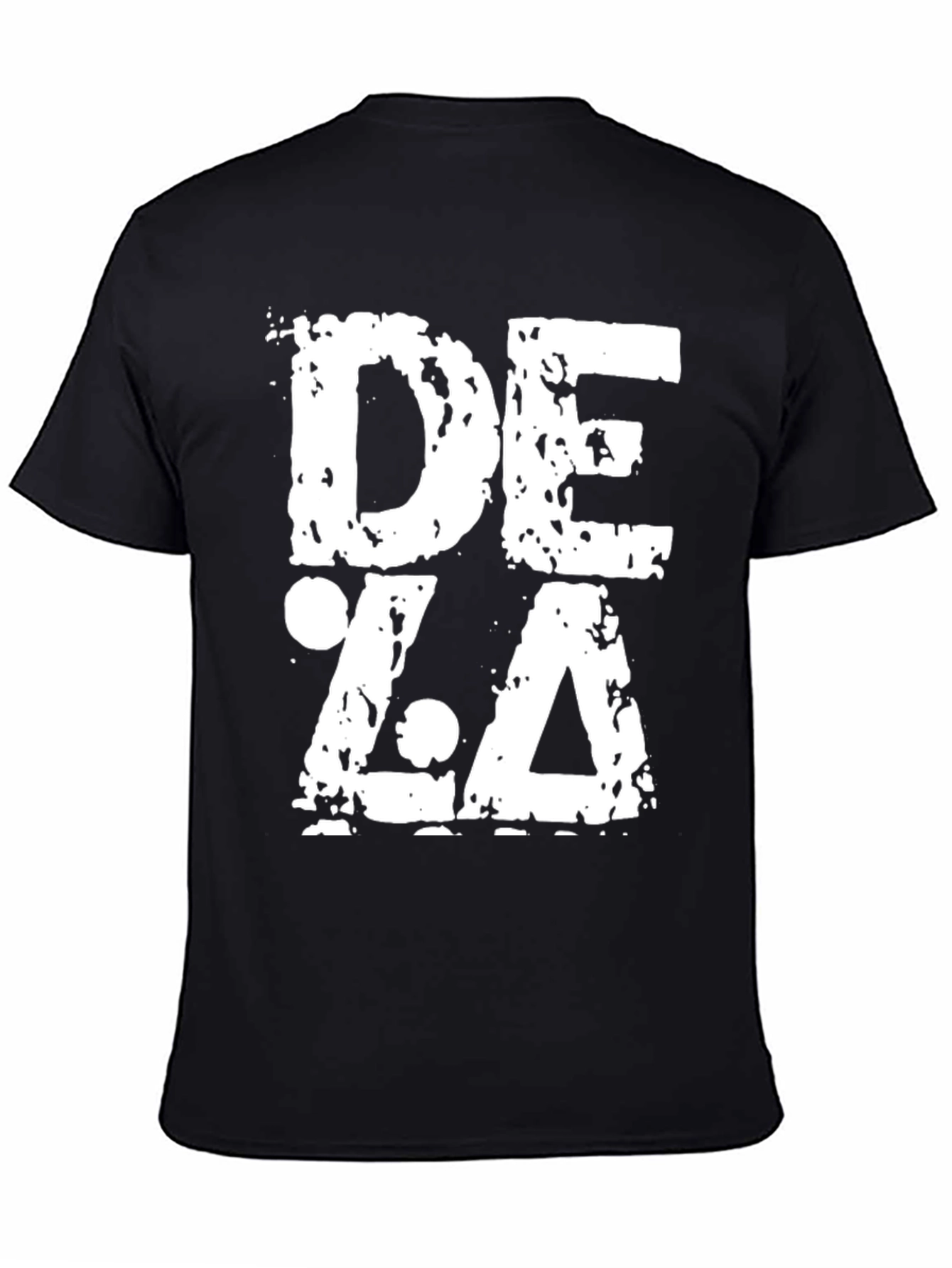 Grunge DEZA Graphic Print Black T-Shirt