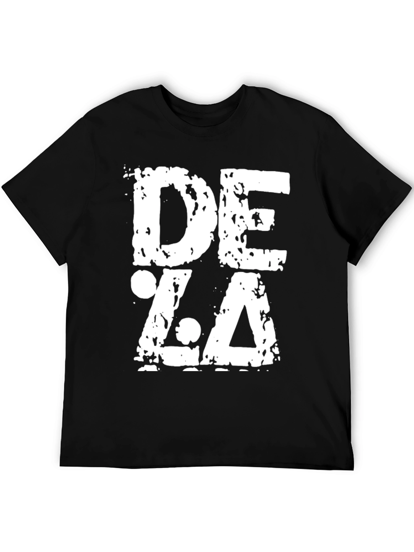 Grunge DEZA Graphic Print Black T-Shirt