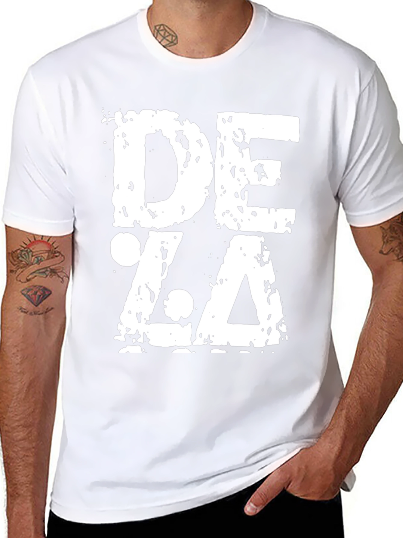 Grunge DEZA Graphic Print Black T-Shirt