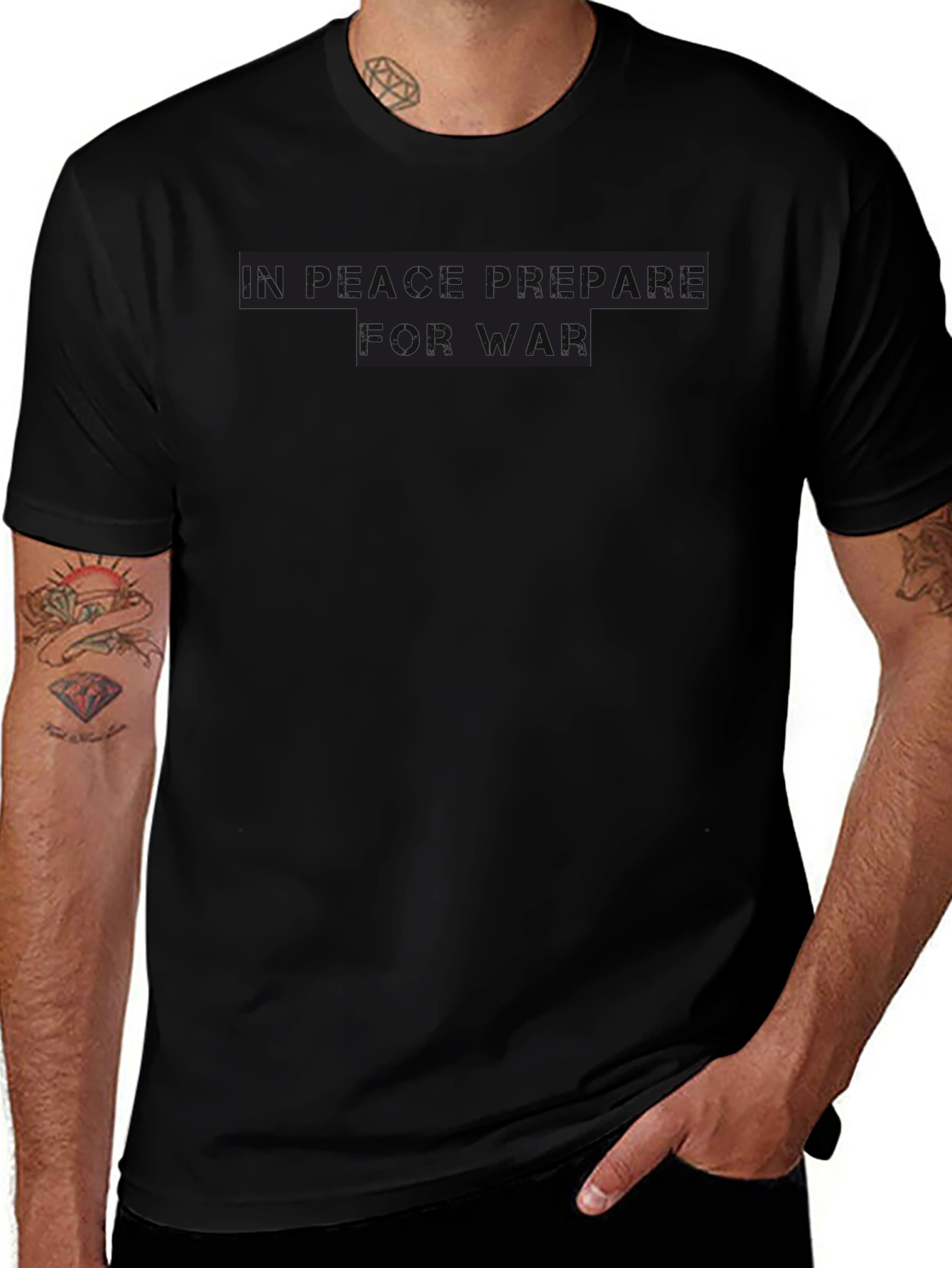 In Peace Prepare For War Black T-Shirt