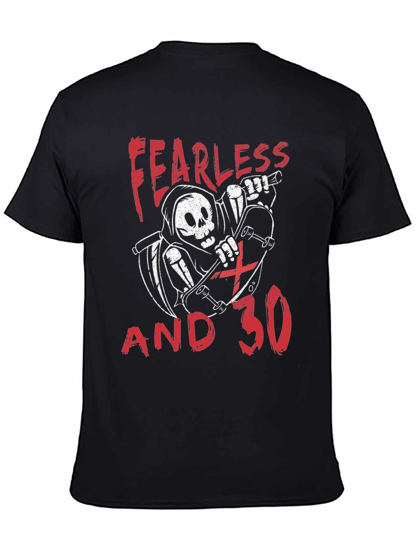 Fearless & 30 T-Shirt - Grim Reaper Skateboard Tee